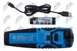 NTY LAMPA WARSZTATOWA 10W COB+2W COB ŚWIATŁO UV 1 x 1W UV LED 395nm/BARWA ŚWIATŁA: max 6500K,STRUMIEŃ ŚWIATŁA: max 1000 lm + 200 lm,BATERIA: 3.7V 2500mAh Li-ion,CZAS ŚWIECENIA: max 12h,CERTYFIKATY: IP54, IK08/