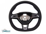 Flat,Bottom,MFSW,Steering,Wheel,Skoda,Octavia,3,Silver,stitching,multifunction,VRS,RS